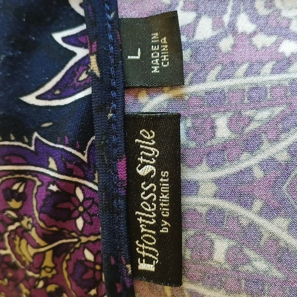 Effortless Style Bohemian Paisley Print Tunic Bell Sleeves Womens Size Large - Picture 10 of 16